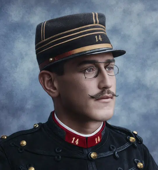 Portrait of Alfred Dreyfus in military uniform, early 20th century