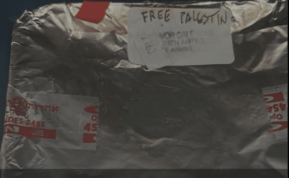 Kosher airline meal served with “Free Palestine” handwritten on the label