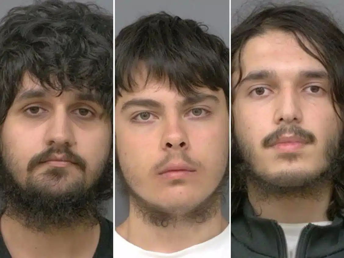 Police-released mugshots of three Toronto-area men arrested in connection with alleged attempted kidnappings and terrorism-related offenses targeting women and Jewish community members.