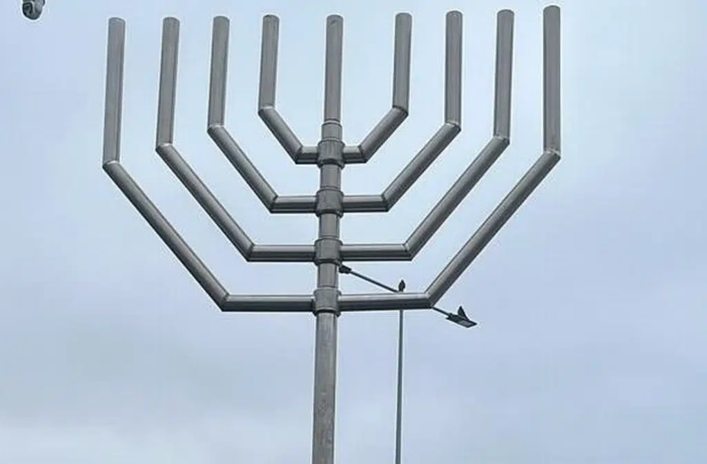 Menorah displayed in a public space in Australia following the Bondi terror attack, symbolizing Jewish identity and resilience amid rising antisemitism.