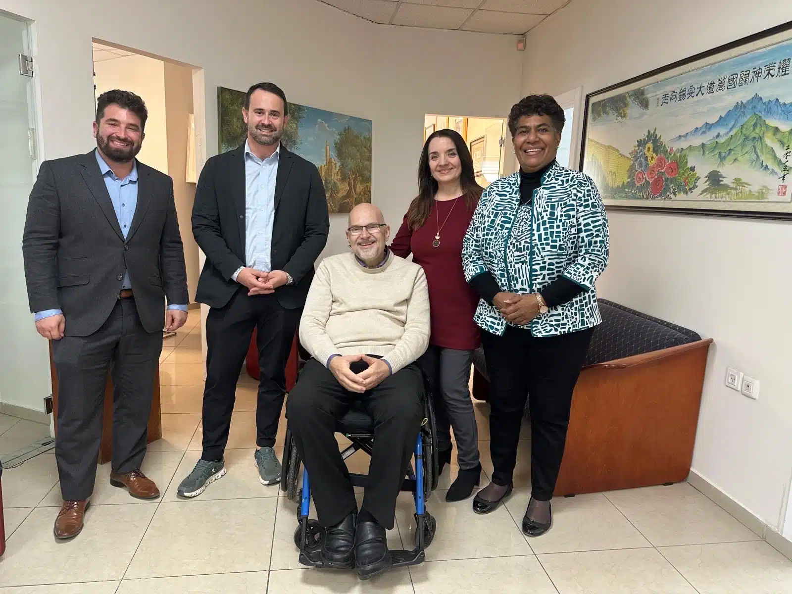 Combat Antisemitism Movement representatives meet with ICEJ President Dr. Jürgen Bühler during a gathering focused on combating antisemitism and strengthening Jewish-Christian cooperation.