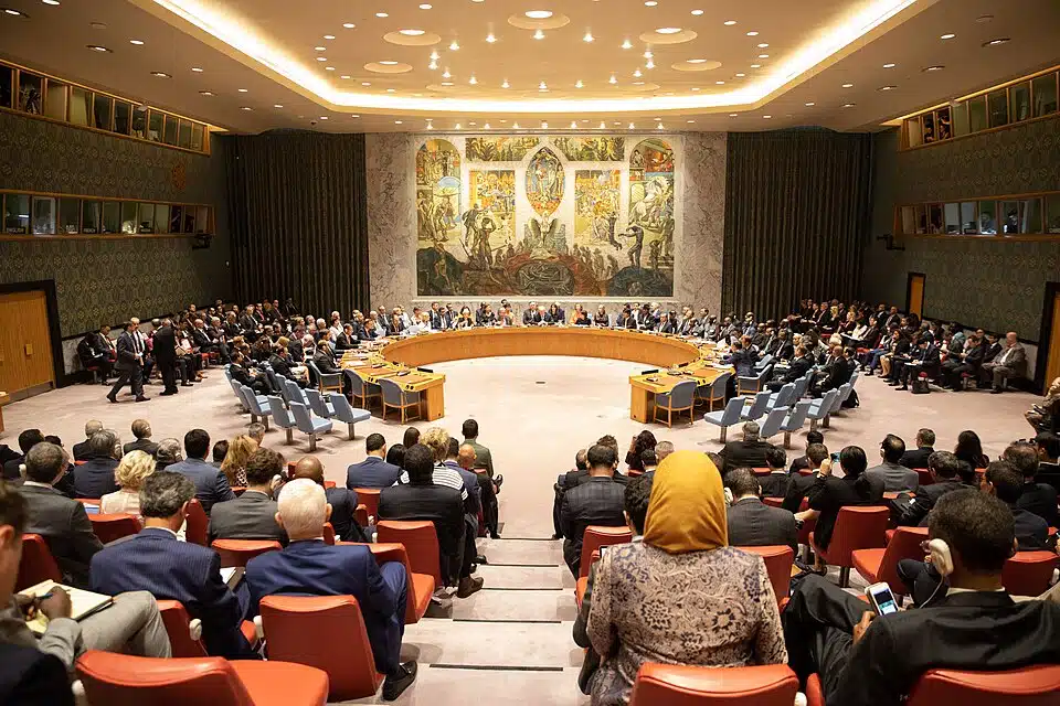 United Nations meeting discussing issues related to the legal determination of genocide